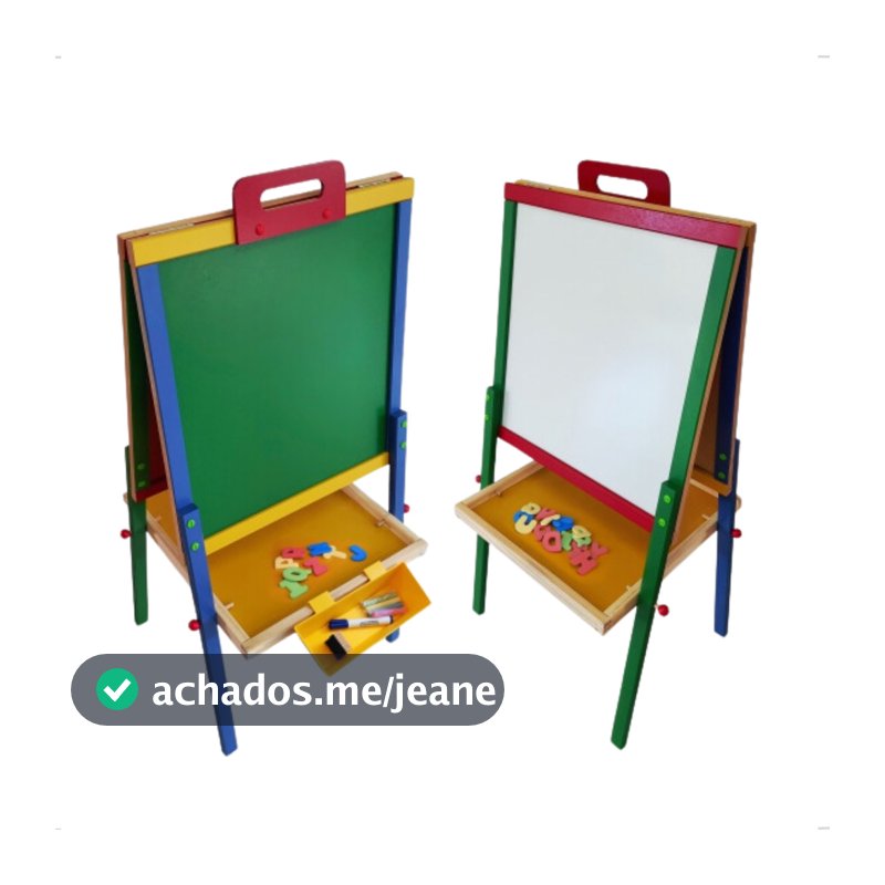 Quadro Lousa Portatil Magnetica Escolar Infantil Pedagogica Ensino Madeira Maleta MDF Carimbras