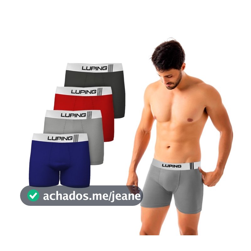 Kit 5 Cuecas Masculina Forro 100% Algodão Adulto Boxer Com Elástico Lisas Varias Cores Confortável