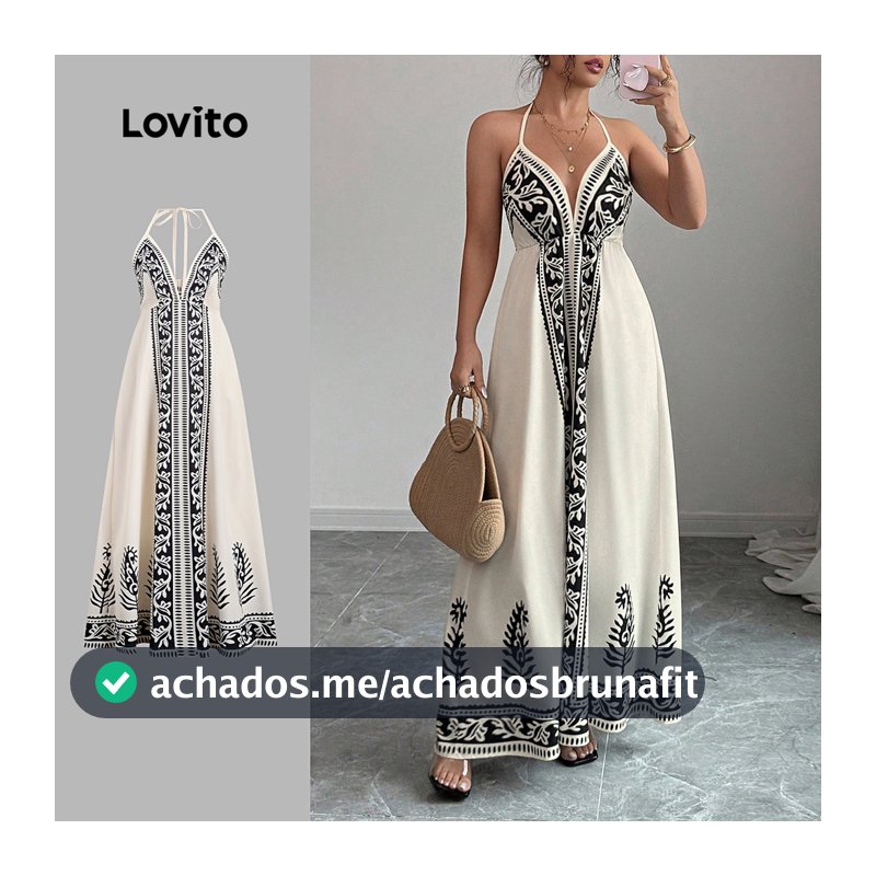 Vestido Feminino Lovito Férias Nacional Sem Costas Vestido Primavera/verão LK3LD389