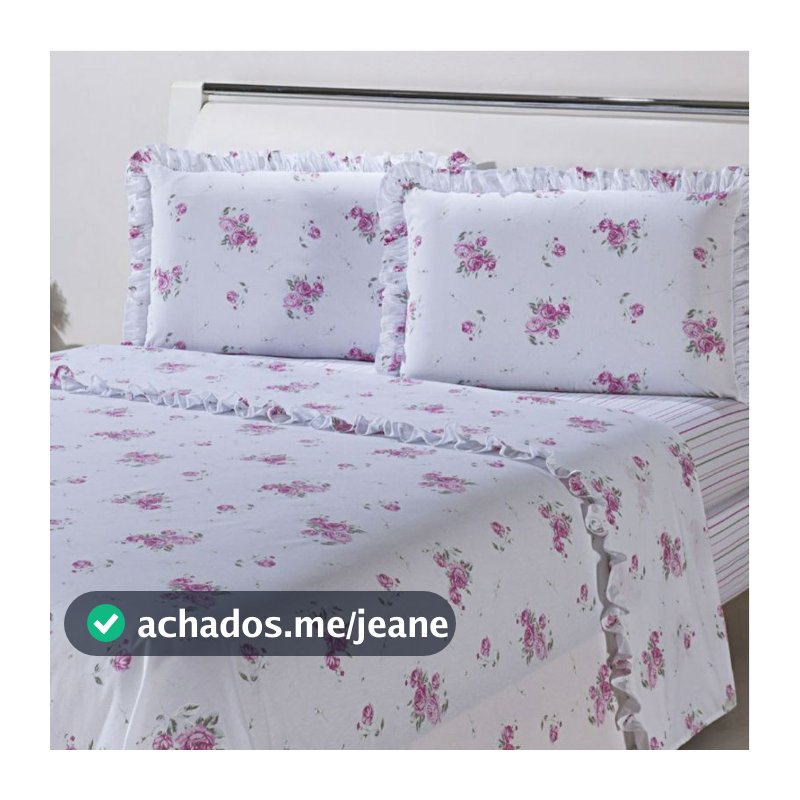 Jogo de Cama Lençol Casal Padrão 3 Peças Cama Box Estampado (Lindas Estampas)