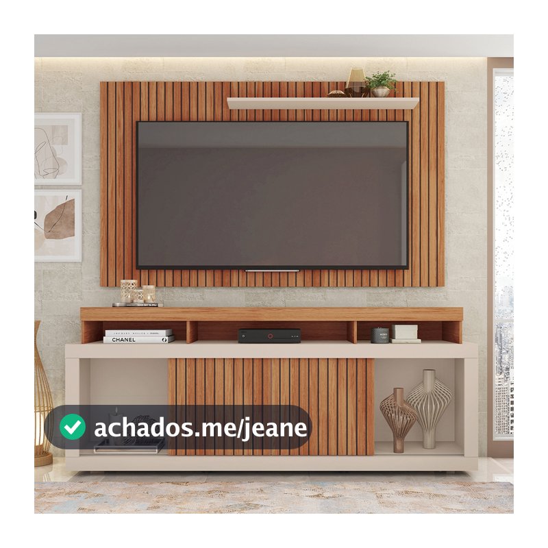 Rack Painel Para TV até 65 Polegadas Marrom Life Caemmun