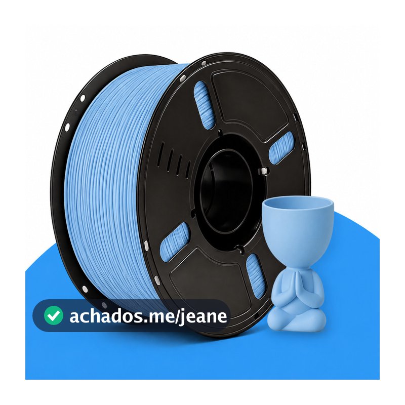 Filamento PLA Azul Claro 1kg 1.75mm para Impressora 3D Impressão Suave Acabamento Profissional