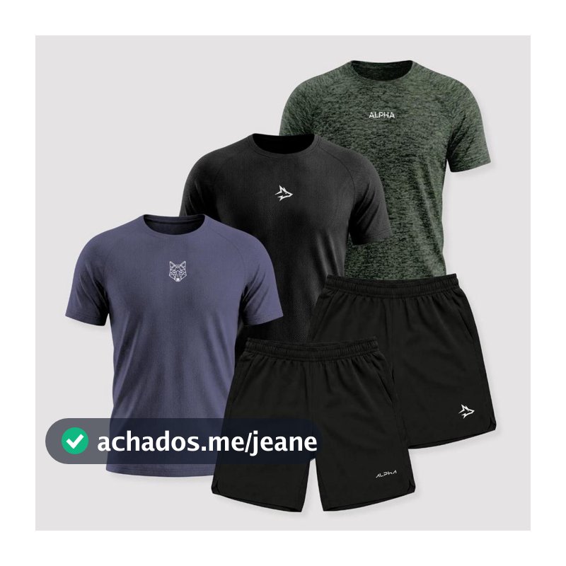 Kit 5 Peças Dry Academia Treino Esportes Alpha