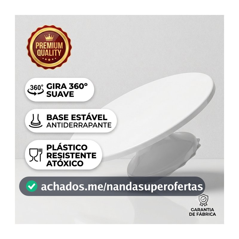 Suporte Bailarina Giratório Rendada Premium para Bolo Sobremesa Confeitaria Decoração Festa Doces