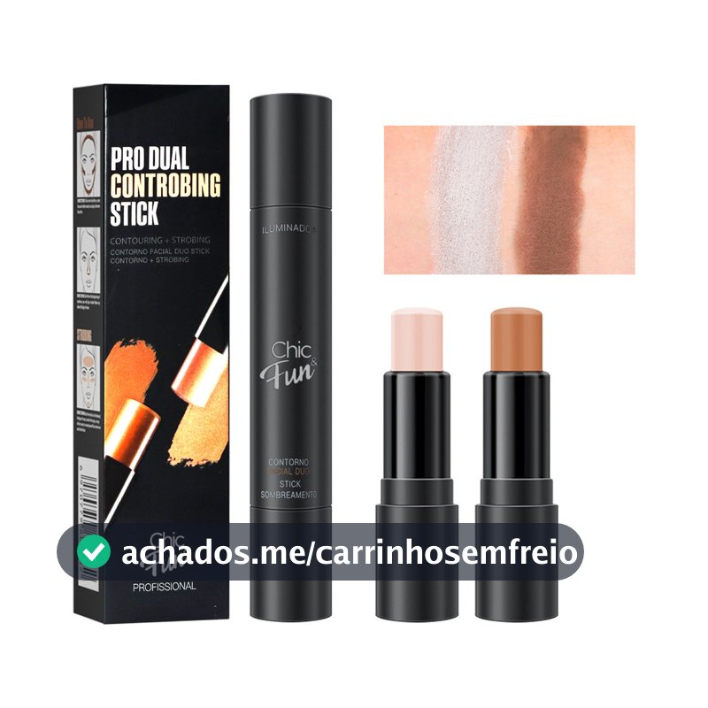 Bastão De Contorno E Iluminador Facial 2 Em 1 Maquiagem