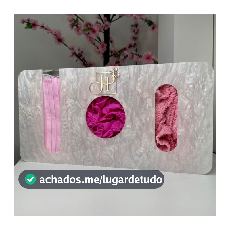 Organizador de TOUCAS/MÁSCARAS/LUVAS personalizador SUPORTE TRIPLO acrílico beleza clinica studio consultorio