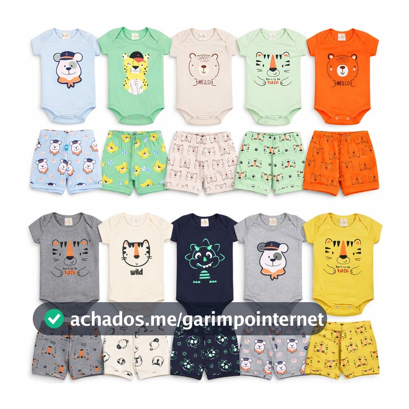 kit 10 peças body ( macaquinho , mijão) + shorts menino = 5 body + 5 shorts- roupa infantil Promoção