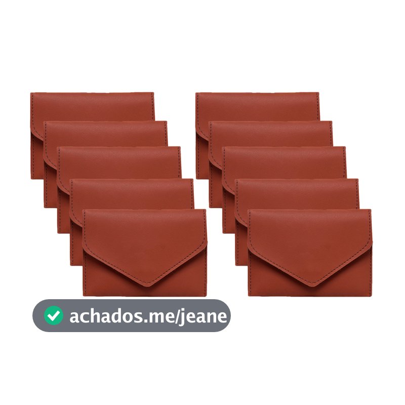 Kit 10 Unidades Carteiras Femininas Porta Cartão Couro Ecológico e Acabamento Premium