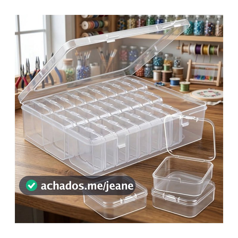 Caixa Organizadora Estojo 30 Caixas 22.5x17.5x6cm Transparente