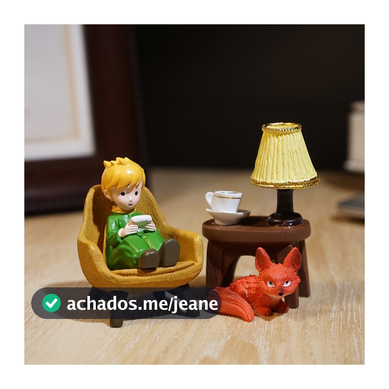<O Pequeno Príncipe e a Raposa > Mini Ornamentos Bonito Cura Posição de Trabalho Livro de Escritório Decorações de Mesa