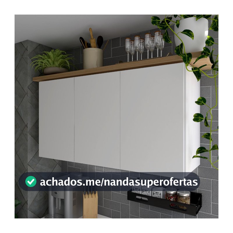 Armário 3 Portas Estendida Organizadora Cozinha Quarto  90cm