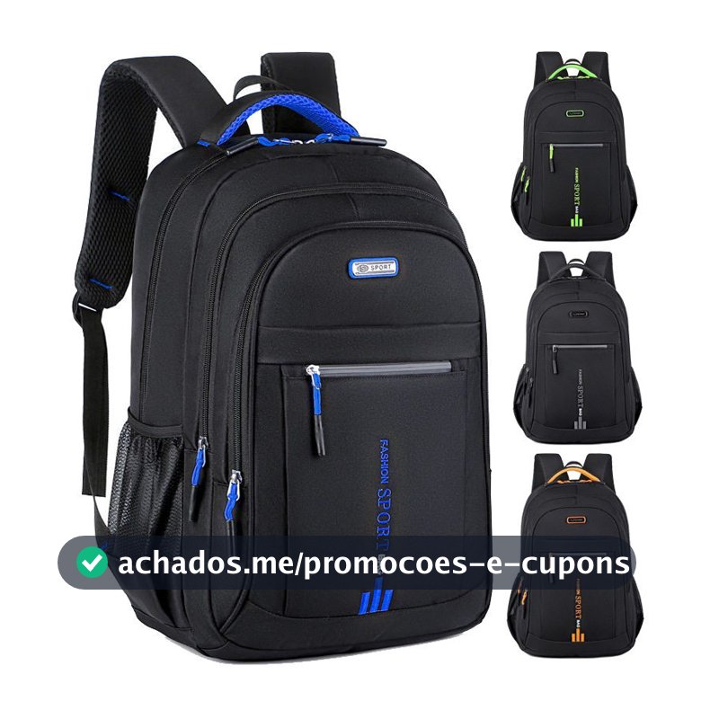 Mochila Masculina Esportiva Impermeável para Notebook, Mochila Escolar de Viagem e Trabalho