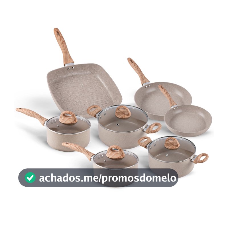 Jogo de Panelas 7 peças Smart Plus Areia indução Brinox