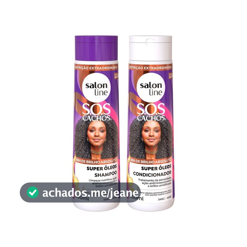 Kit Shampoo e Condicionador SOS Cachos Super Óleos Nutritivo Salon Line