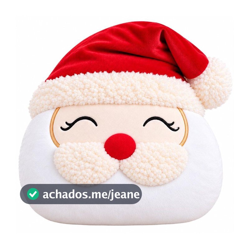 Almofada Bordada Natalina Papai Noel 25cm