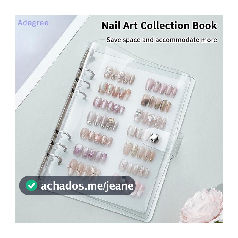 Adegree Livro De Armazenamento De Peças De Arte De Unha , Grande Capacidade , Exposição , Álbum De Fotos , Clipe De Cart