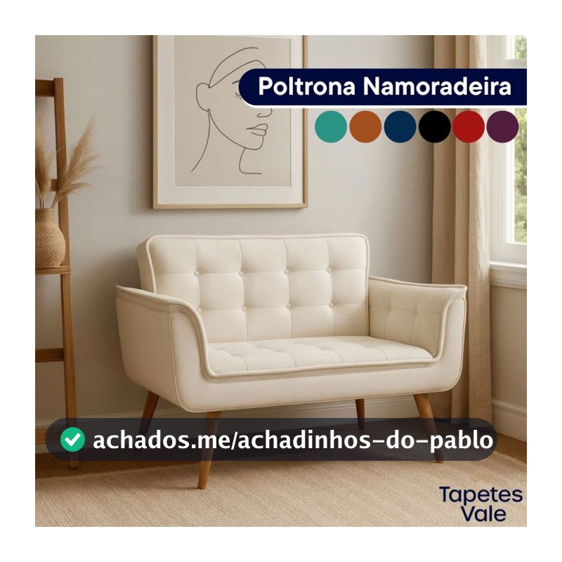 Namoradeira Poltrona 2 Lugares Sala Escritório Clínica Estética Recepção Quarto