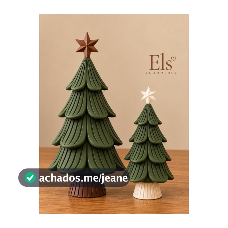 Kit 2 Árvores de Natal 3D Decorativas | Enfeite Natalino de Mesa | Decoração Natal