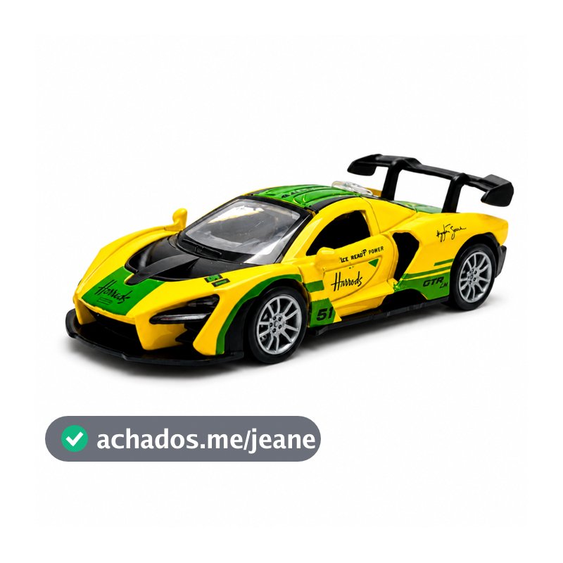 Miniatura McLaren Senna 1:36 em Metal Diecast – Carro Esportivo Colecionável com Portas que Abrem