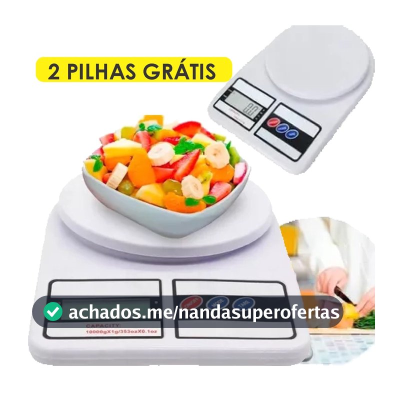 Balança Digital De Precisão Cozinha 10kg Nutrição E Dieta +Pilhas