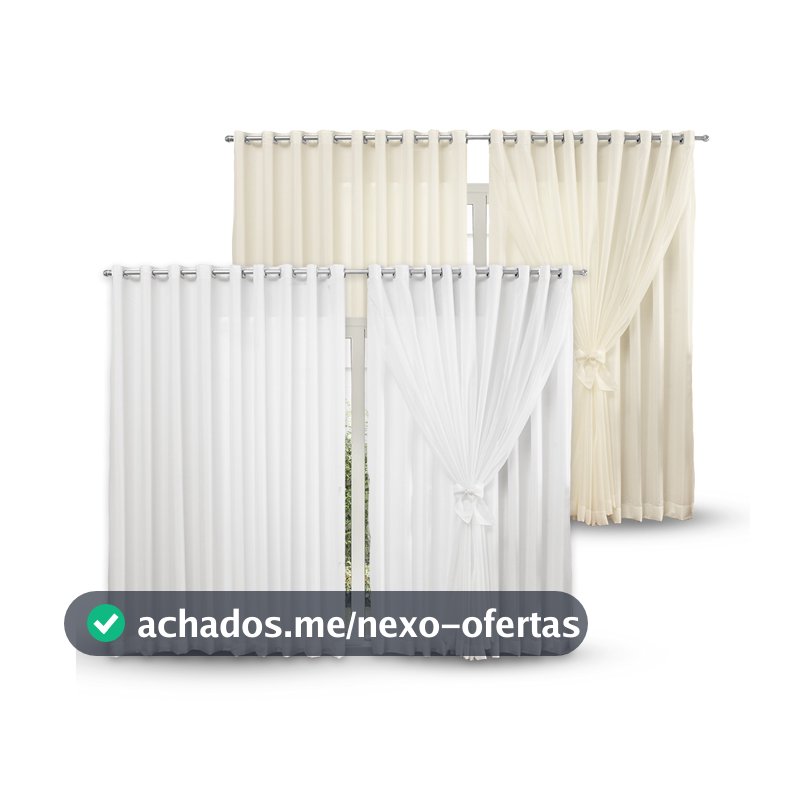 Cortina Voil Liso e Forro Tecido para Varão 2M 3M 4M 5M 6 metros Microfibra Branca Palha Sala Quarto Porta Janela