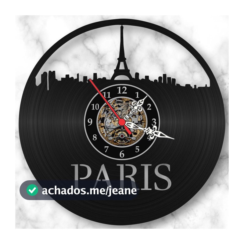 Relógio Parede Paris Cidades Países França Vinil Lp Decor