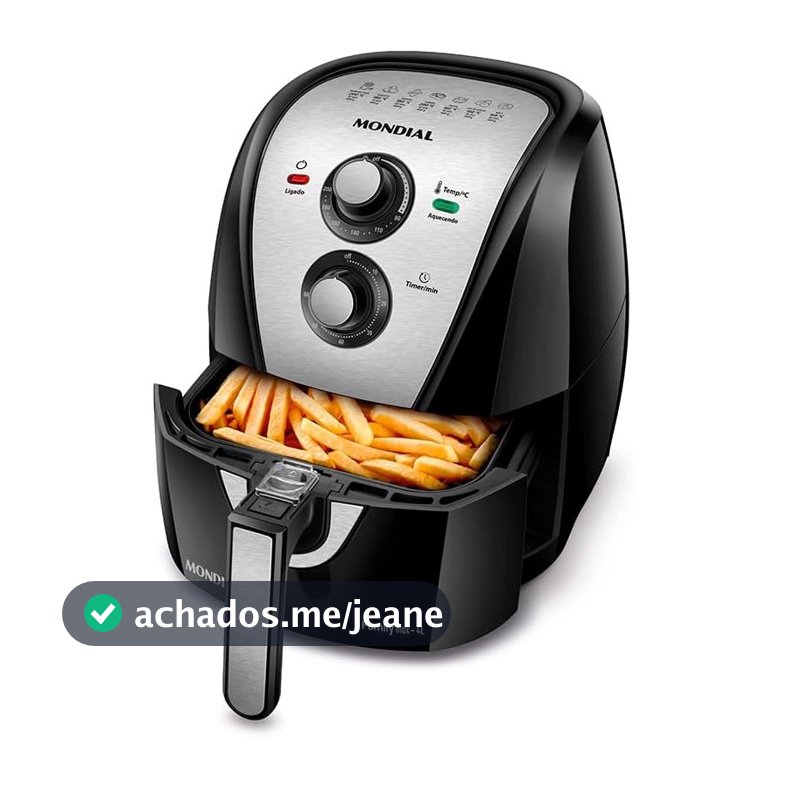 Fritadeira Sem Óleo Air Fryer 4l Afn-40-bi Mondial Preto/inox 1500w 220v