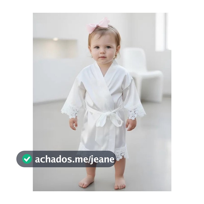 Robe Infantil de Cetim com Renda - Charme e Conforto para as Pequenas