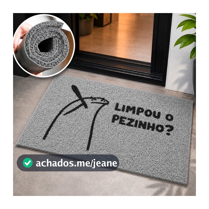 Tapete Porta de Entrada Limpou o Pezinho? Capacho Antiderrapante Lavável Interno/Externo