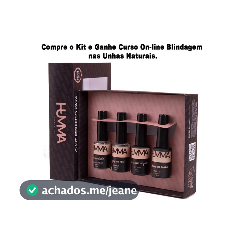 Kit Humma Primer + Desidratador + Top Coat + Capa Gel Base - Lançamento