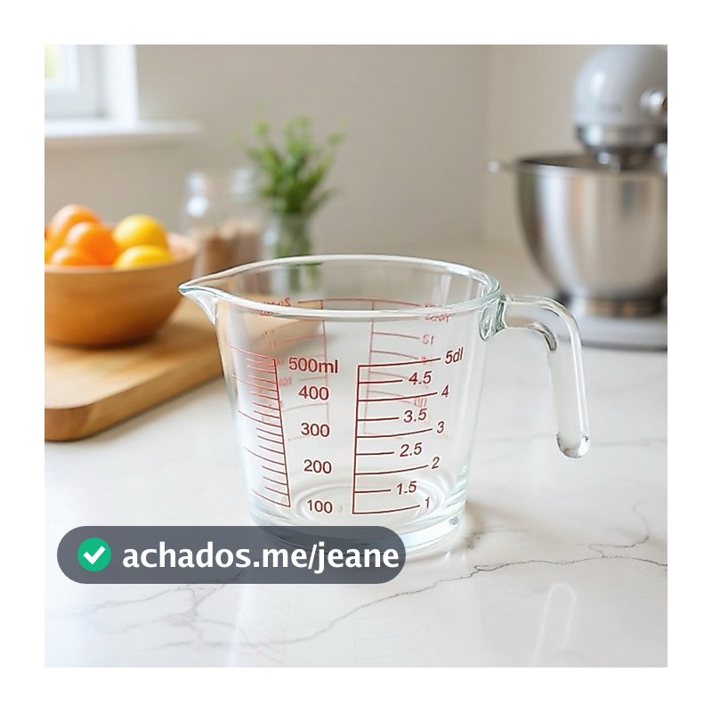 Jarra Medidora De Vidro 500ml com Alça Para Receitas Resistente