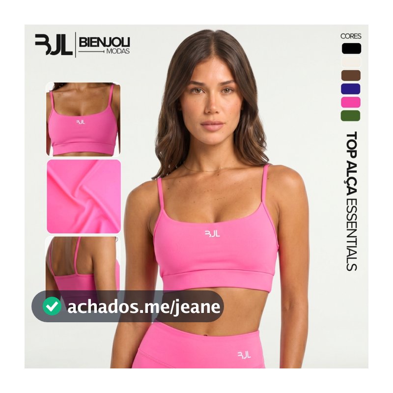 Top Cropped Alça Fitness Feminino ZERO TRANSPARÊNCIA Sustentação Academia com Forro e Entrada para Bojo Treino