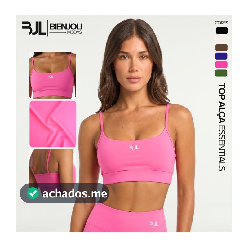 Top Cropped Alça Fitness Feminino ZERO TRANSPARÊNCIA Sustentação Academia com Forro e Entrada para Bojo Treino