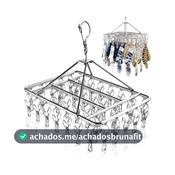 Varal Inox Para Roupas 30 Prendedores Calcinha Meias Cuecas Tênis