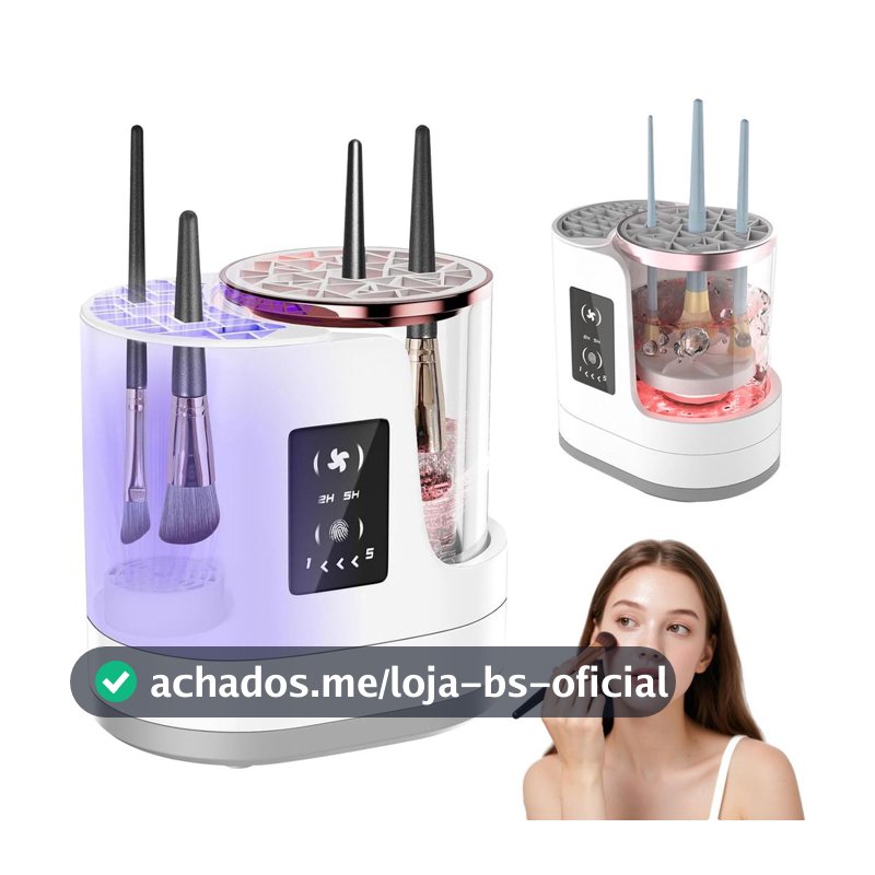 2 in 1 Limpador automático de pincéis de maquiagem com secador de pincéis de maquiagem