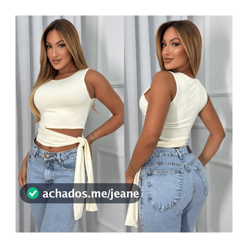 Blusa Cropped Feminino Suplex Forro Duplo Laço Lateral Com Amarração Moda Gringa Estilosa Lançamento