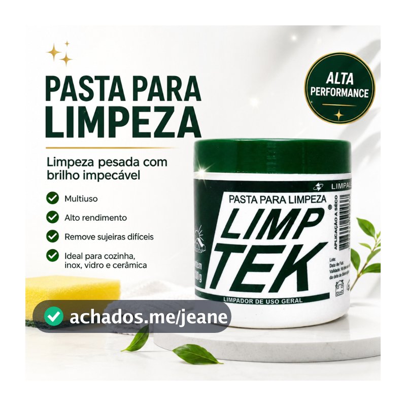 Limp Tek Limpeza Pesada – Pasta Multiuso para Cozinha, Panela, Inox e Gordura Difícil