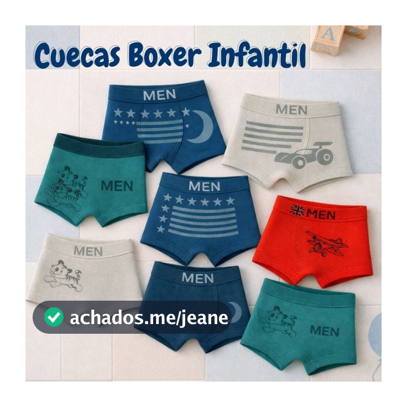 Kit 10, 8 ou 3 Cuecas Boxer Infantil 2 a 10 anos Microfibra Premium Menino