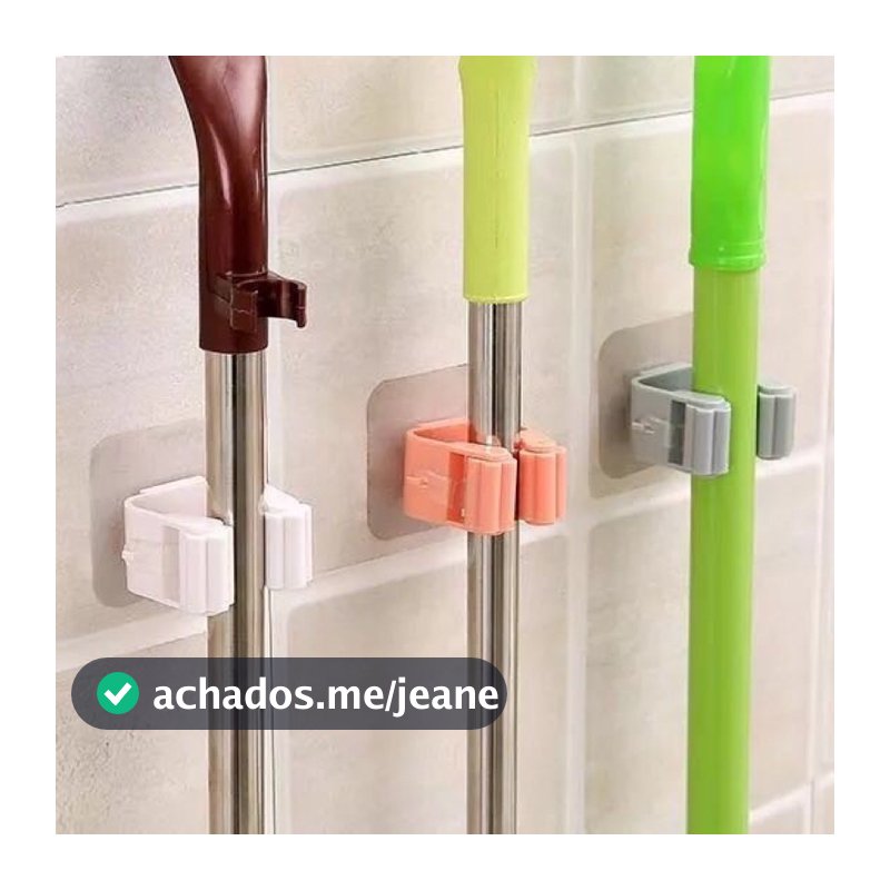 10 Kit Branco/Cinza/Rosa Suporte De Vassoura E Adesivo Para OrganizaçãO Da  De Vassoura Auto Adesivo Prateleira Casa