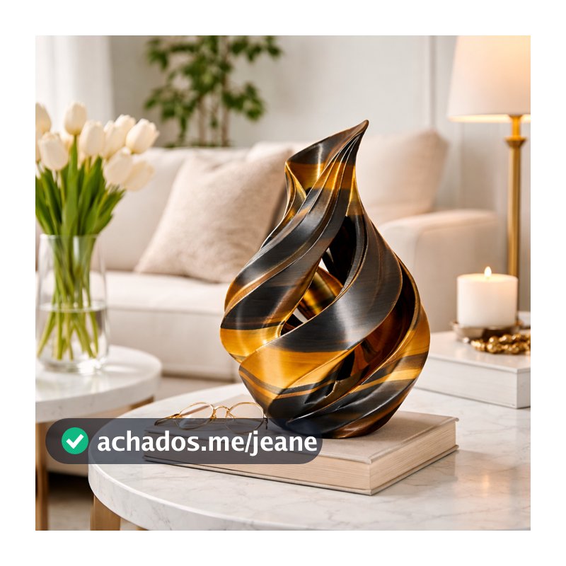 Vaso Espiral 17 cm Moderno Elegante Luxo Sala Decoração Minimalista Escritório Desing Casa Presentes