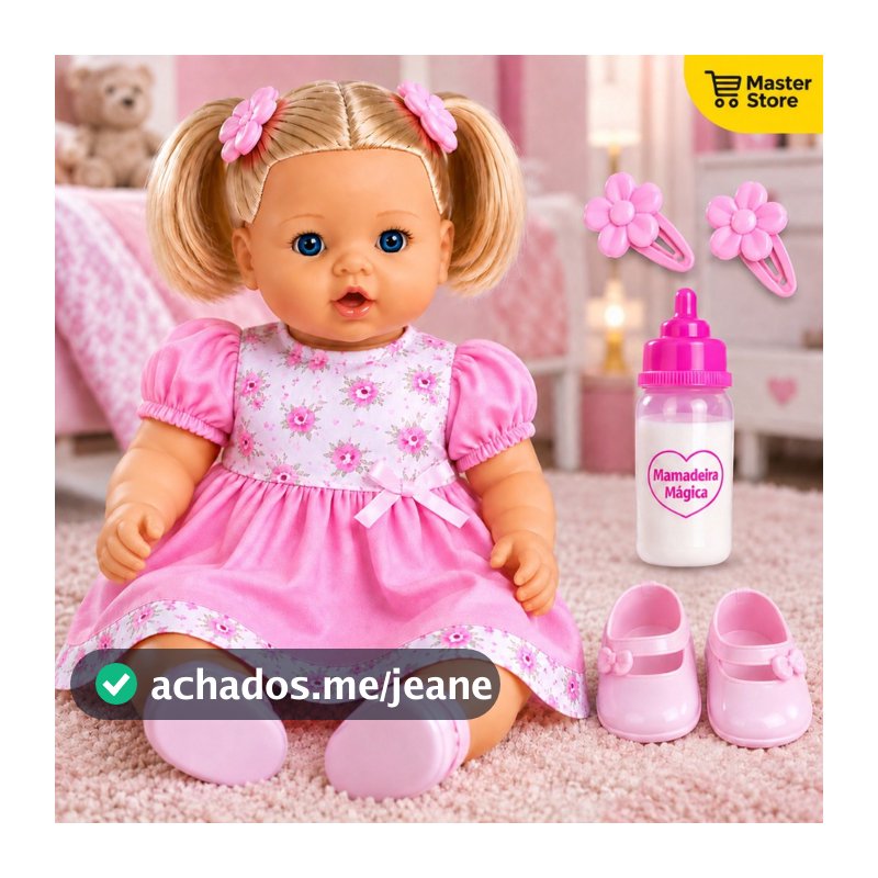 Boneca Bebe Grande Angelina Loira Fala Frases Mamadeira Boneca Que Fala Brinquedo Tipo Bebe Reborn