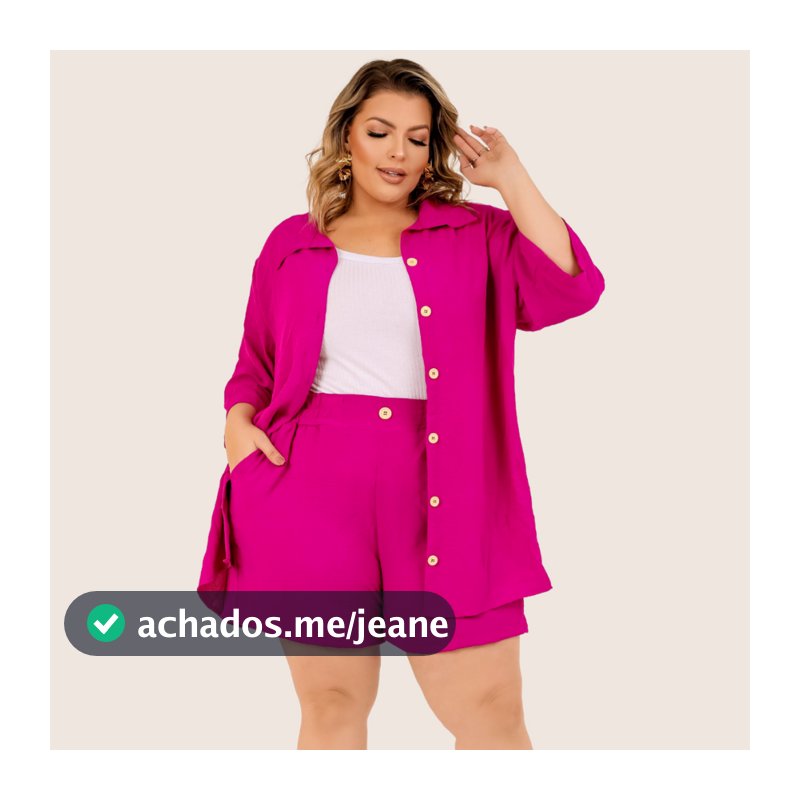 Conjunto Plus Size Kimono Short e Camisa GG ao G4 Estilo Conforto e Elegância