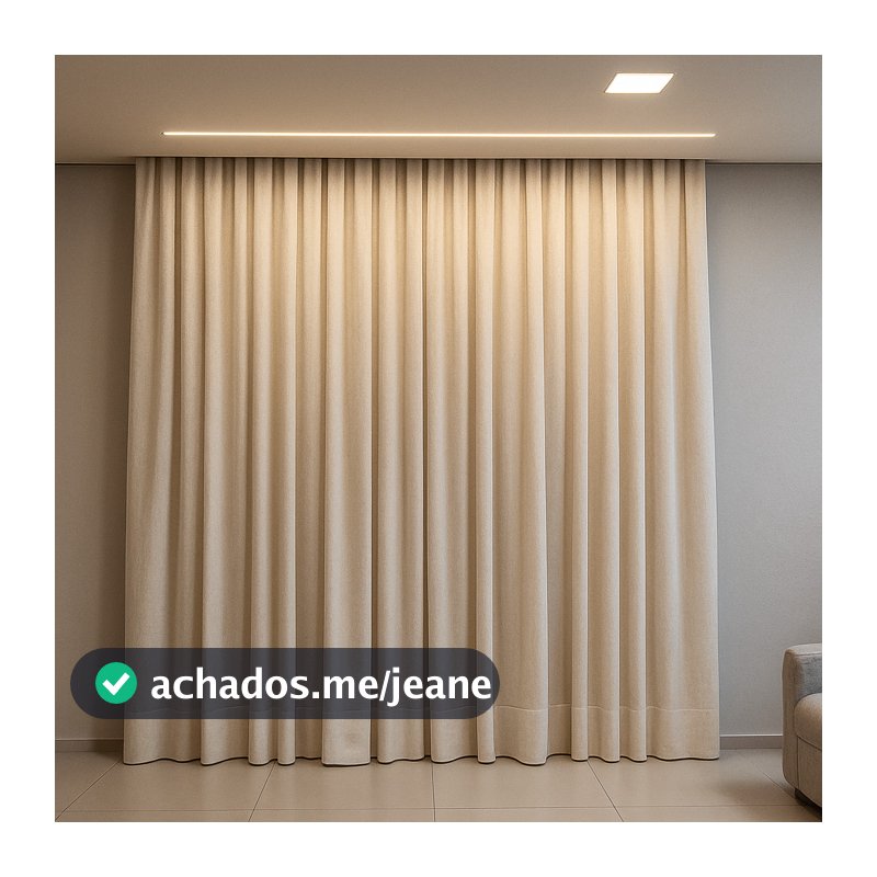 Cortina Trilho Suíço Duplo Gaze de Linho com Blackout 100% Vedação em tecido Luxo WAVE PREMIUM