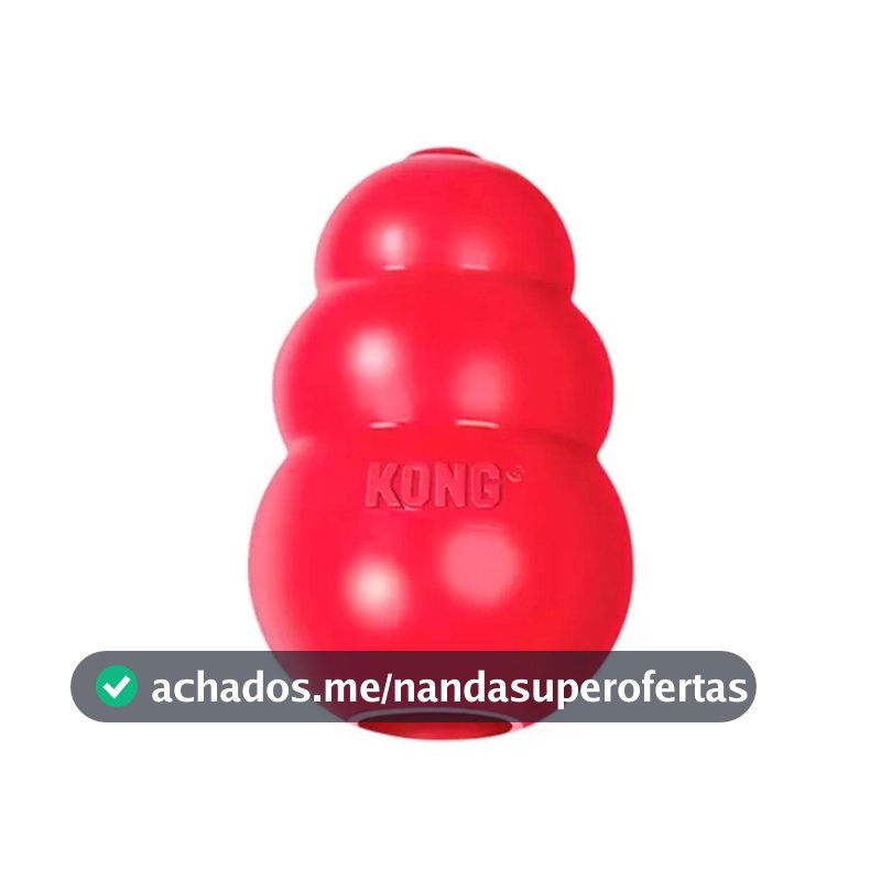 Brinquedo Recheável para Cães Kong Classic Mordedor de Borracha para Cachorro Medium Large Grande
