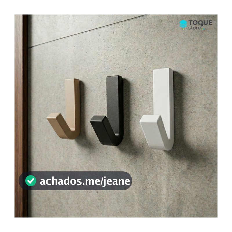 Gancho Porta Toalha Sem Furo - Adesivo de Alta Aderência Moderno | Fixação 3M Cozinha e Banheiro