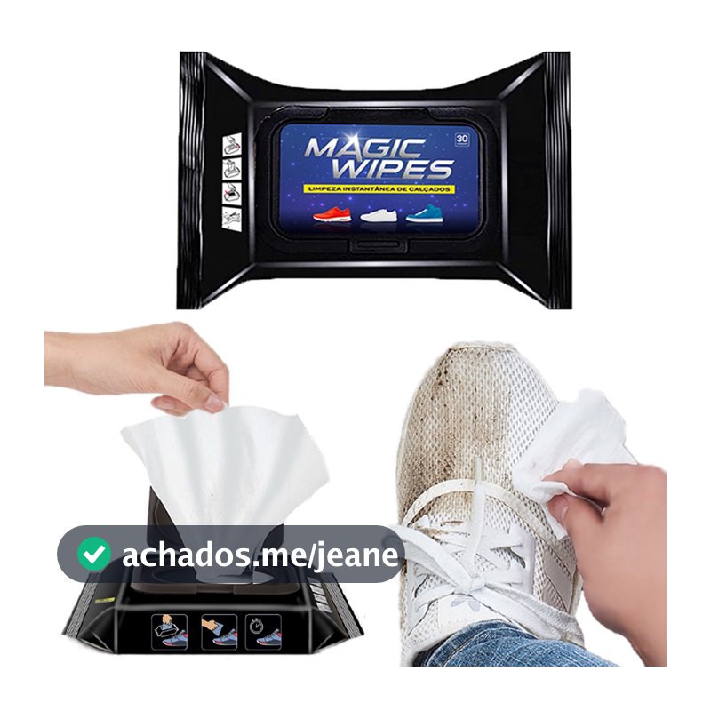 Limpa Tênis Sapato Bolsa Instantaneo Magic Wipes Pratico couro limpeza fácil rápido sola calçado