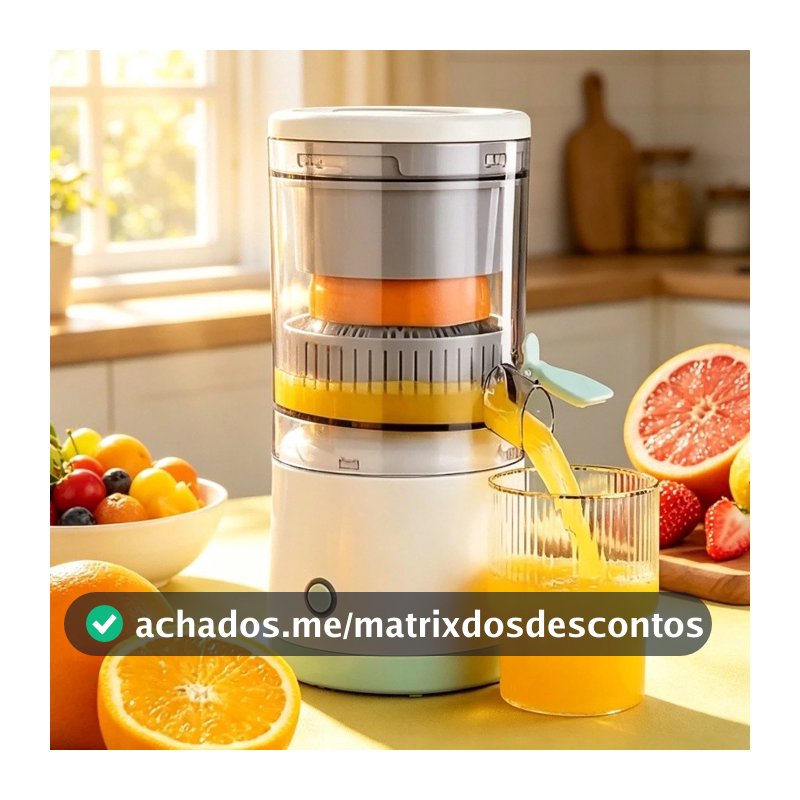 Espremedor Elétrico Laranja Limão Frutas Fazer Sucos Recarregável Usb Cozinha