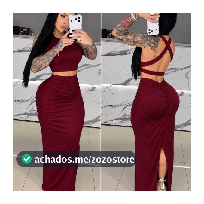 Conjunto Empina Bumbum Feminino Midi Elegante Modelador Franzido Levanta Bumbum Forrado Festa