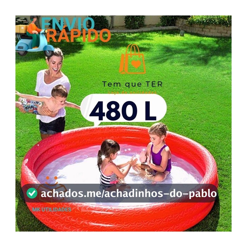 Piscina Inflável Infantil Capacidade 480 litros 1,83m x 33 cm Bestway Para Crianças Super Resistente