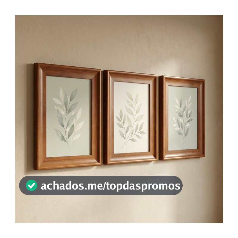 Kit de moldura de madeira com vidro - cor mel - 30x40